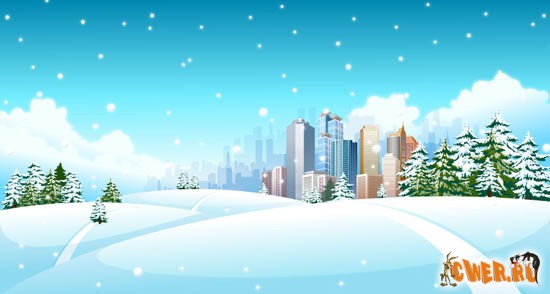 Зимние векторные фоны