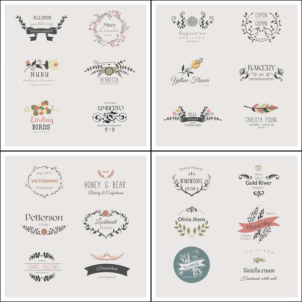 Miscellaneous floral vector logos (Cwer.ws)